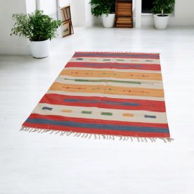   Indický koberec Kilim 140x200 moderní bavlněný koberec kilim