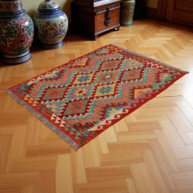 Koberec Kelim Chobi 138x103 ručně tkaný vlněný koberec kilim