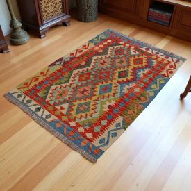 Koberec Kelim Chobi 145x103 ručně tkaný vlněný koberec kilim