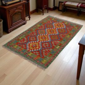 Koberec Kelim Chobi 154x98 ručně tkaný vlněný koberec kilim