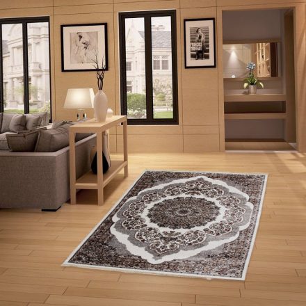 Klasický koberec béžová hnědá 140x200 polyesterový koberec