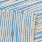 Hadrový koberec 71x139 modrý-bílý bavlněný hadrový koberec