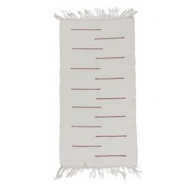   Hadrový koberec 70x129 béžový bavlněný hadrový koberec