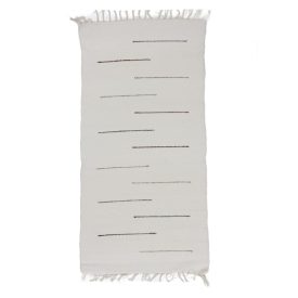   Hadrový koberec 79x134 béžový bavlněný hadrový koberec