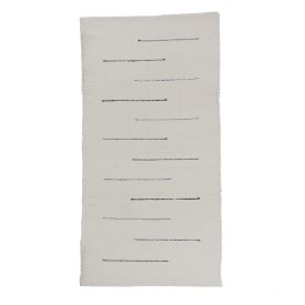 Hadrový koberec 71x140 bílý bavlněný hadrový koberec