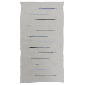 Hadrový koberec 129x69 bílý bavlněný hadrový koberec