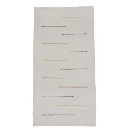 Hadrový koberec 70x138 bílý bavlněný hadrový koberec