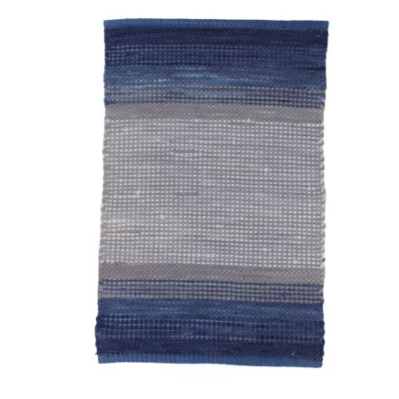 Hadrový koberec 57x88 modrý-šedý bavlněný hadrový koberec