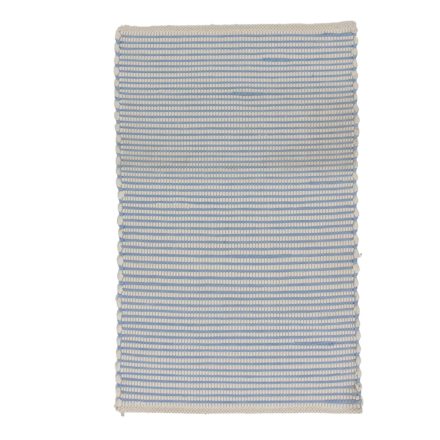 Hadrový koberec 57x91 bílý-modrý bavlněný hadrový koberec