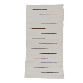 Hadrový koberec 70x137 bílý bavlněný hadrový koberec