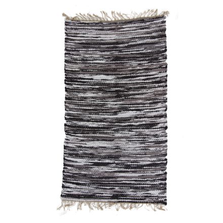 Hadrový koberec 73x130 šedý-černý bavlněný hadrový koberec