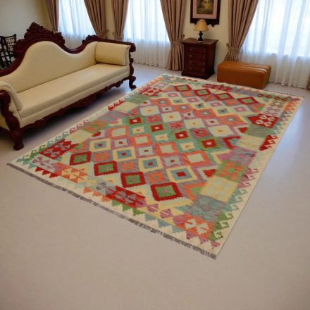 Koberec Kilim Chobi 241x174 ručně tkaný afghánský kilim z vlny