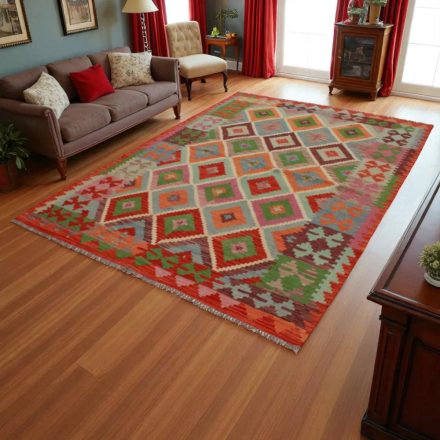 Koberec Kilim Chobi 243x178 ručně tkaný afghánský kilim z vlny