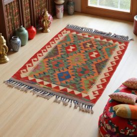 Koberec Kelim Chobi 96x66 ručně tkaný Afghánský Kelim z vlny