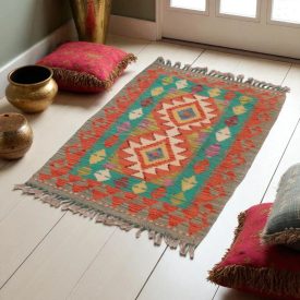 Koberec Kelim Chobi 98x64 ručně tkaný Afghánský Kelim z vlny