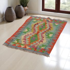 Koberec Kelim Chobi 67x89 ručně tkaný Afghánský Kelim z vlny