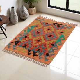 Koberec Kelim Chobi 88x60 ručně tkaný Afghánský Kelim z vlny