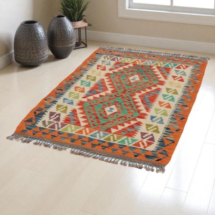 Koberec Kilim Chobi 132x92 ručně tkaný afghánský kilim z vlny
