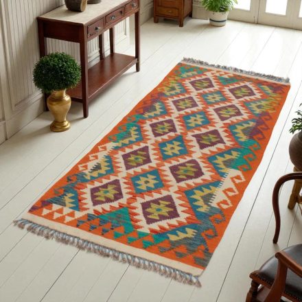 Koberec Kelim Chobi 76x202 ručně tkaný afghánský kilim z vlny