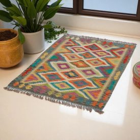 Koberec Kelim Chobi 119x89 ručně tkaný Afghánský Kelim z vlny