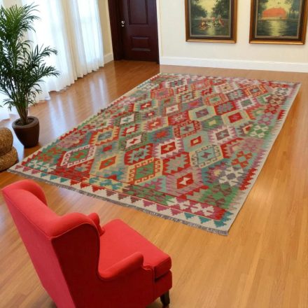 Koberec Kilim Chobi 253x179 ručně tkaný afghánský kilim z vlny