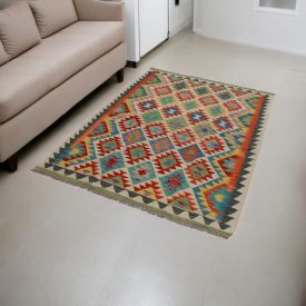   Ručně tkaný Kelim Chobi 131x181 afghánský vlněný koberec Kilim