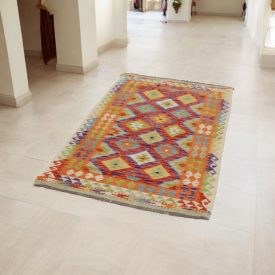   Afghánský koberec Kelim Chobi 100x197 etnický ručně tkaný Kilim