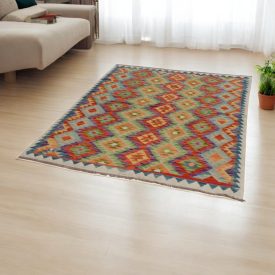 Etnický koberec Kelim Chobi 152x189 ručně tkaný Kilim
