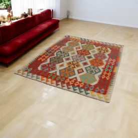 Etnický koberec Kelim Chobi 147x202 ručně tkaný Kilim