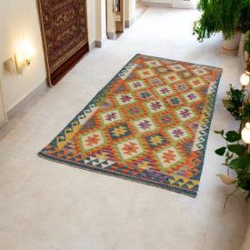 Etnický koberec Kelim Chobi 101x213 ručně tkaný Kilim