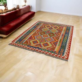 Koberec Kelim Chobi 159x195 afghánský ručně tkaný Kilim