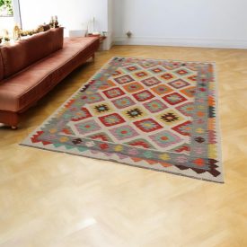  Ručně tkaný Kelim Chobi 167x244 afghánský vlněný koberec Kilim
