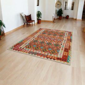 Vlněný koberec Kelim Chobi 207x299 ručně tkaný Afghánský Kelim