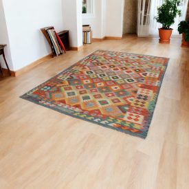   Vlněný koberec Kelim Chobi 198x296 ručně tkaný Afghánský Kelim