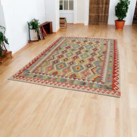 Ručně tkaný Kelim Chobi 196x296 afghánský vlněný koberec Kilim