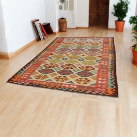 Chobi koberec Kelim 197x303 ručně tkaný vlněný kelim
