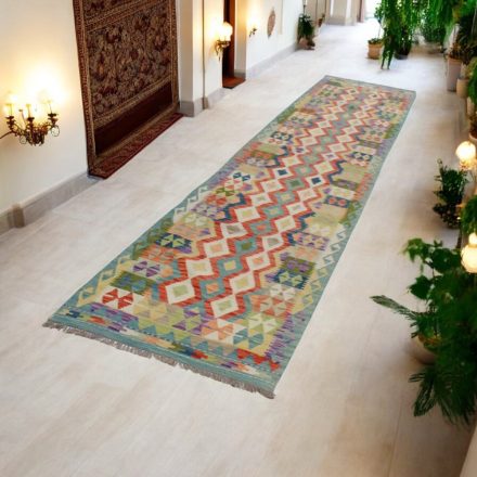 Afghánský běhouný koberec Kilim 82x405 ručně tkaný Kelim