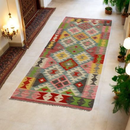 Vlněný běhouný koberec Kilim Chobi 67x196 ručně tkaný afghánský Kilim