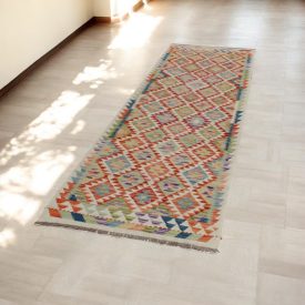   Běhoun koberec Kilim Chobi 89x293 ručně tkaný vlněný kelim