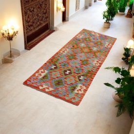 Etnický Běhoun koberec Kilim 63x202 ručně tkaný Kilim