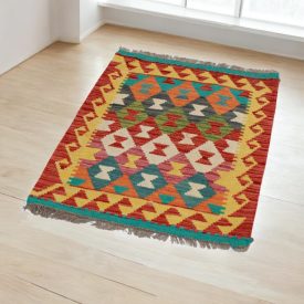 Vlněný koberec Kelim Chobi 60x92 ručně tkaný Afghánský Kelim