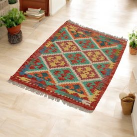   Ručně tkaný Kelim Chobi 62x101 afghánský vlněný koberec Kilim