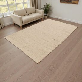 Vlněný koberec béžová 161x257 jednobarevný koberec