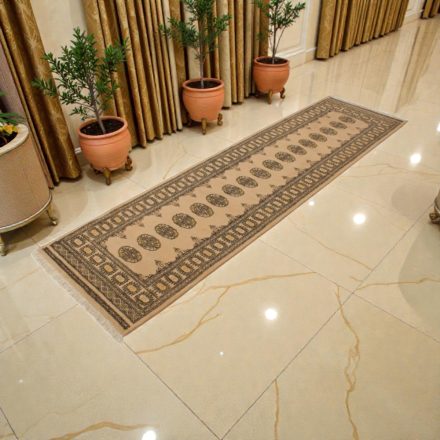 Běhoun koberec béžový Bokhara 299x82 ručně vázaný pákistánský koberec