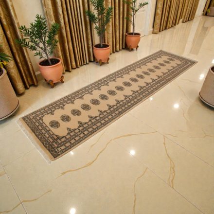 Běhoun koberec béžový Bokhara 305x80 ručně vázaný pákistánský koberec