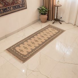   Běhoun koberec béžový Jaldar 185x62 ručně vázaný pákistánský koberec