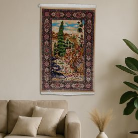   Hedvábný koberec Zahradní motiv béžová 80x120 viskózový hedvábný perský koberec