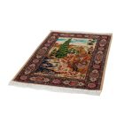 Hedvábný koberec Zahradní motiv béžová 80x120 viskózový hedvábný perský koberec