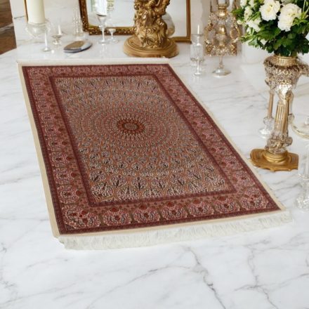 Hedvábný koberec Soltaniye cream 100x150 Íránský viskózový hedvábný koberec