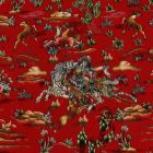 Hedvábný koberec Lov bordó 60x90 vysoce kvalitní viskózový hedvábný koberec z Íránu